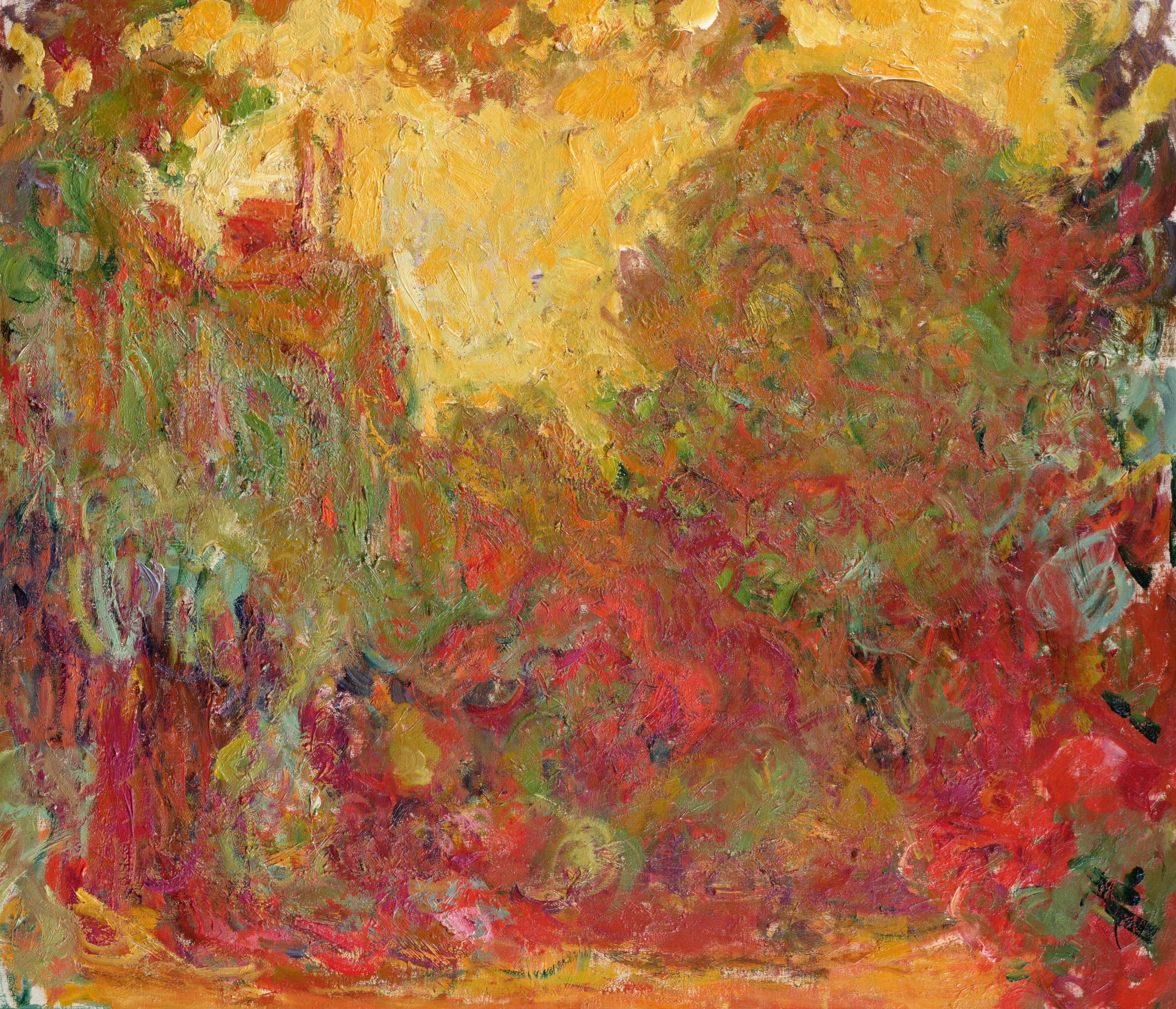 Claude Monet, La Maison vue du jardin aux roses, 1922-1924, Huile sur toile, 81 x 92 cm, Paris, Musée Marmottan Monet © The Bridgeman Art Library  